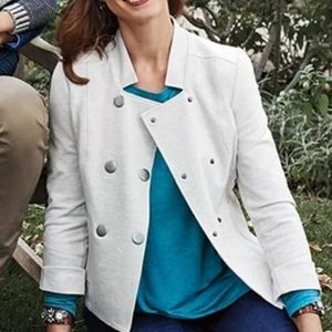 CABI oatmeal button up jacket charlie double S